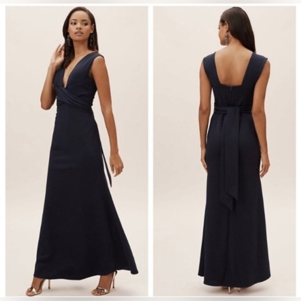 BHLDN Fira Navy Bridesmaid Formal A-line Maxi Dress size 8 NWT